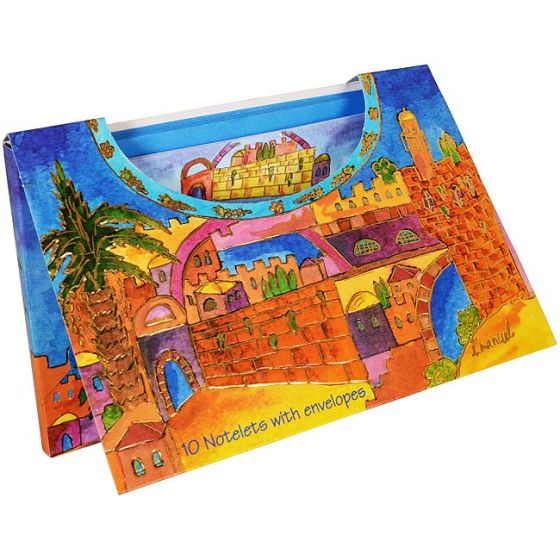 10 Large Notelets With Envelopes - Jerusalem