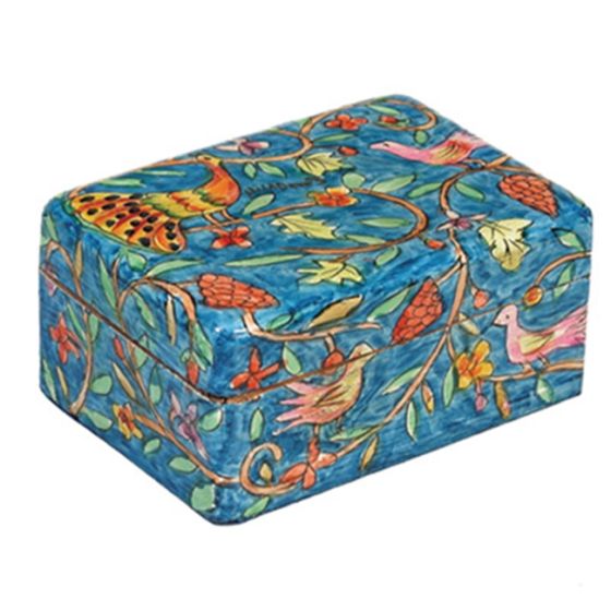 Yair Emanuel Hand-Painted Jewelry Box - Wildlife (small)