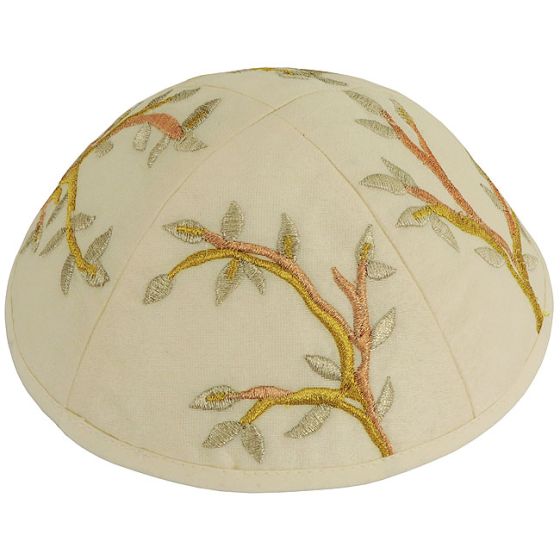 'Emanuel' Silk -Tree of Life Kippa - Gold