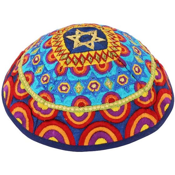 'Emanuel' Star of David Rainbow Kippa