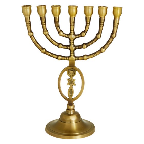 Brass Menorah 'Grafted In' Symbol
