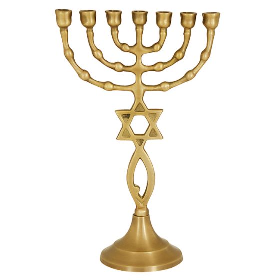 Brass Menorah 'Grafted In' Symbol - Jerusalem