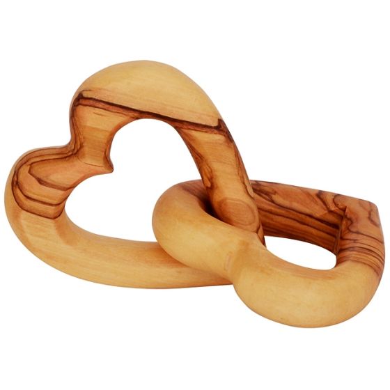 Hearts Intertwined - Olive Wood 'I Am My Beloved's' - 'Ani LeDodi Veh Dodi Li' Wedding Gift