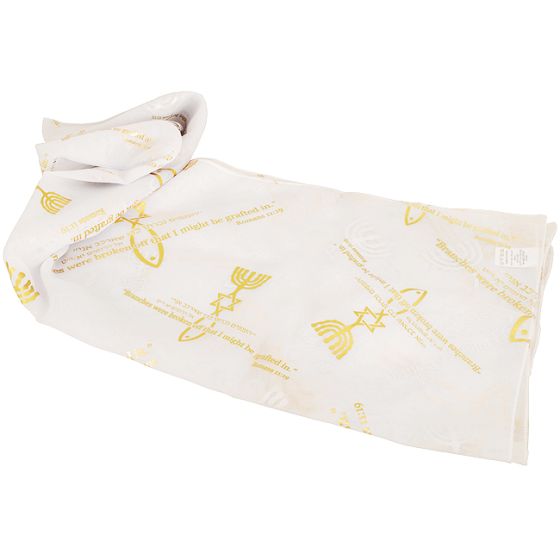 Biblical Scarf - Grafted In Romans 11:19 - White