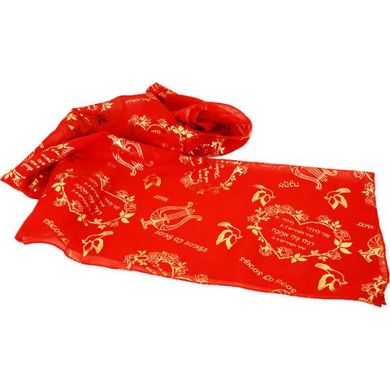 Biblical Scarf - I Am My Beloved's - Red