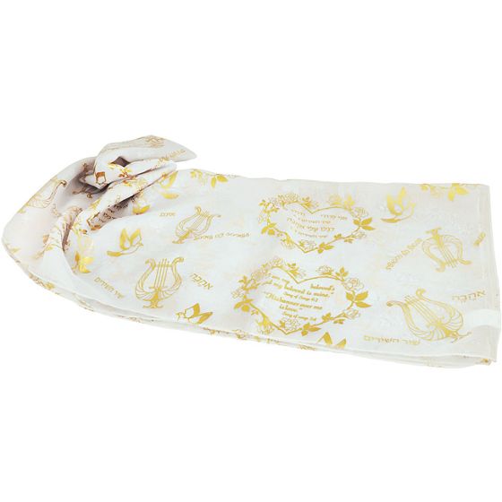 Biblical Scarf - I Am My Beloved's - White and Gold