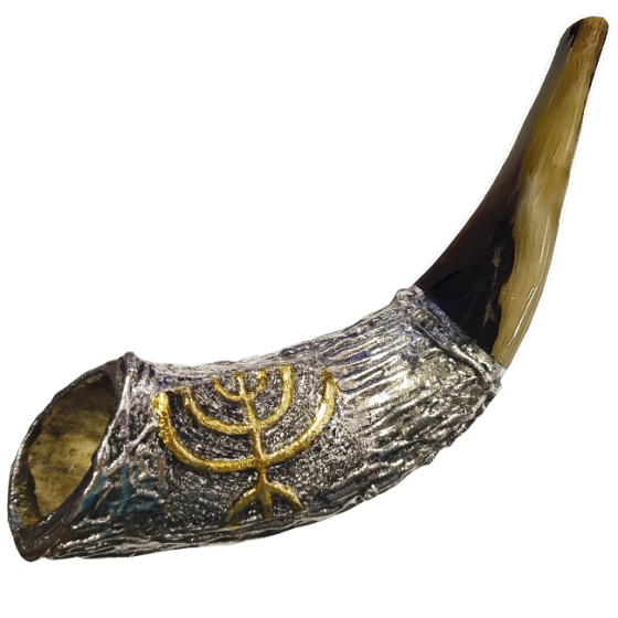 Silver and Gold Plated Ram Horn Shofar