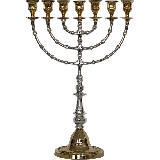 Silver & Gold Plated Tall Menorah