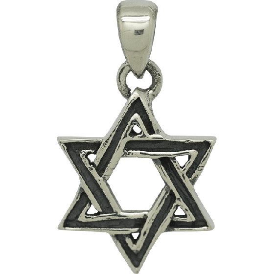 Silver Interwoven Star of David Pendant