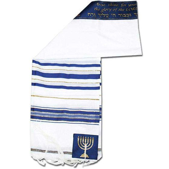 Tallit. Menorah Design
