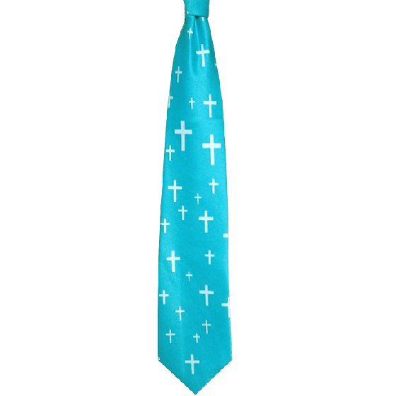 Teal Cross Neck Tie