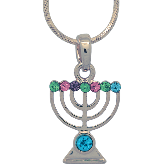 Menorah Pendant with CZ stones