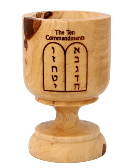 Ten Commandments Olive Wood Candle Holder
