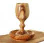 The Lord's Supper Cup & Round Bread Dish - Made in Bethlehem from 'Grade A' Olive Wood