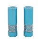 Yair Emanuel | Salt & Pepper Shakers | Anodized Aluminum | Pomegranate – Teal and Silver