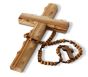 Olive Wood Cross with Rosary