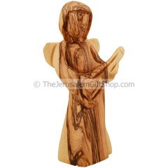 Olive Wood Angel Playing a Lute