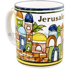 Large Armenian Ceramic 'Jerusalem' Mug