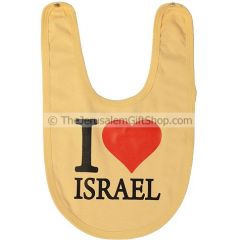 Baby Bib 'I Love Israel' with a Big Heart