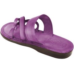 Leather Jesus Sandals - Bethlehem Style - Colored Purple