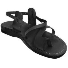 Leather Jesus Sandals - Bethlehem Yeshua Style - Black 
