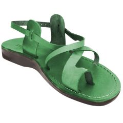 Leather Jesus Sandals - Bethlehem Yeshua Style - Colored Green