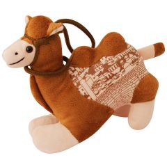 Stuffed Camel Toy with Bridle - with Jerusalem Scene