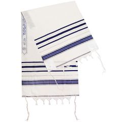 TALLITS FOR SALE- Classic Tallit / Prayer Shawl - Blue and Silver - Acrylic 