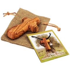 Comfort Cross from Bethlehem and Olive Wood Cross Necklace in Sackcloth Bag