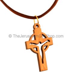 Cross with Jesus Olive Wood Pendant