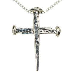 'Cross of Nails' Silver Christian pendant