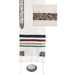 Yair Emanuel 'Star of David' Mosaic Pattern Cotton Prayer Shawl / Tallit - Multicolored
