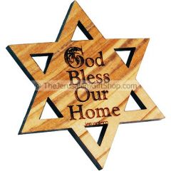 Star of David God Bless Our Home Fridge Magnet
