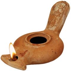 Grafted in Messianic Symbol Clay Oil Lamp