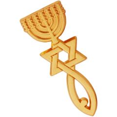 'Grafted In' Messianic Lapel Pin Badge - Romans 11:17 - Gold