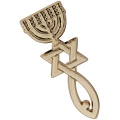 'Grafted In' Messianic Lapel Pin Badge - Romans 11:17 - Pewter