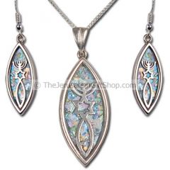 Grafted in Roman Glass Earring and Pendant set