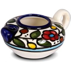 Oil Lamp - Armenian Ceramic - Flowers
