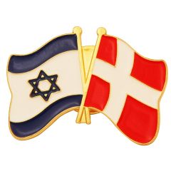 Lapel Pin with Danish and Israeli Flag - Denmark United with Israel Badge