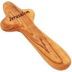 'Jerusalem' Comfort Cross from the Holy Land - Olive Wood - Medium