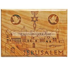 Olive Wood Magnet - Jerusalem Messianic