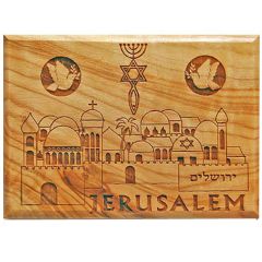 Olive Wood Magnet - Jerusalem Messianic