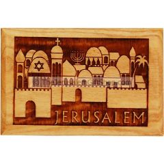 Olive Wood Magnet - Jerusalem Old City