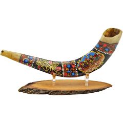 Ram's Decorated Shofar By Artist Sarit Romano - Old City of Jerusalem and Her Walls - Earth