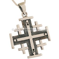 'Jerusalem Cross' Pendant with Fishbone Design