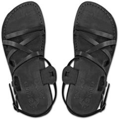 Black leather Biblical Jesus Sandals