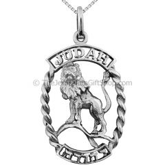 Lion of Judah Sterling Silver Hebrew Pendant