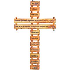 The Lord's Prayer Olive Wood Cross Wall Hanging