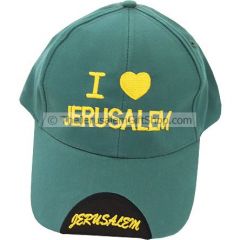 Baseball Cap - I Love Jerusalem - Green