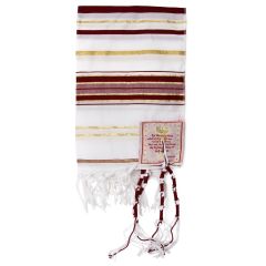 'Grafted In' Messianic Prayer Shawl Tallit - Bordeaux and Gold